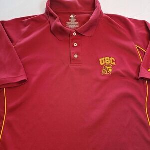 USC Trojans Starter Polo Shirt XL Extra‎ Large Cardinal Gold Team Apparel